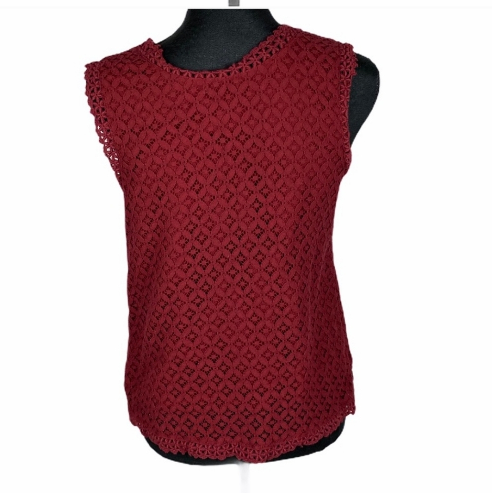 Merona xs eyelet tank top deep maroon